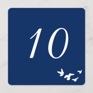 Coastal Birds Hochzeit   Tischnummer Karte