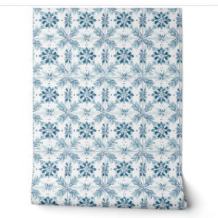 Coastal Blossom Tiles Petite - Weich Aquamarin, we Tapete