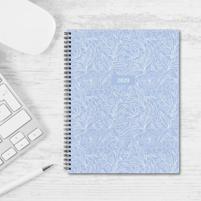Coastal Blue Christmas Bloral Personalisiert Notizbuch (Coastal Blue Christmas Floral Personalized Notebook)