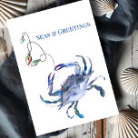 Coastal Blue Crab Watercolor Beach Weihnachten Karte<br><div class="desc">Mit diesen Weihnachtskarten an der Küste können Sie den Charme der Küste in Ihre Urlaubssaison einbringen, ideal für alle, die den Ozean, den Strand und den Sonnenschein Lieben. Diese niedlichen Weihnachtskarten sind mit einer originalen Visitenkarte in Aquarellfarben gestaltet, die von einer blauen Krabbe umgeben ist, die in festliche Urlaubsleuchten eingewickelt...</div>