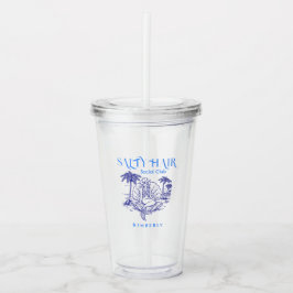 Coastal Blue Mermaid Cowgirl Summer Party Acryltrinkbecher
