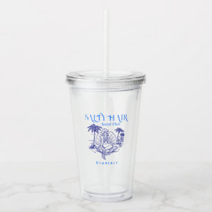 Coastal Blue Mermaid Cowgirl Summer Party Acryltrinkbecher