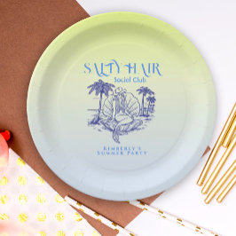 Coastal Blue Mermaid Cowgirl Summer Party Pappteller