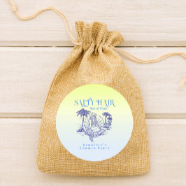 Coastal Blue Mermaid Cowgirl Summer Party Runder Aufkleber