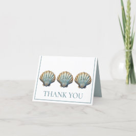 Coastal Blue Scallop Seashell Personalisiert Dankeskarte