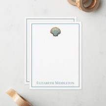 Coastal Blue Scallop Seashell Personalisiert