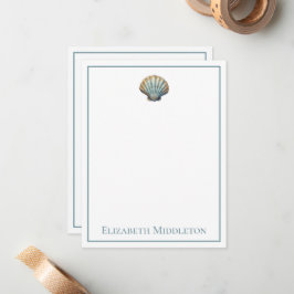 Coastal Blue Scallop Seashell Personalisiert Mitteilungskarte