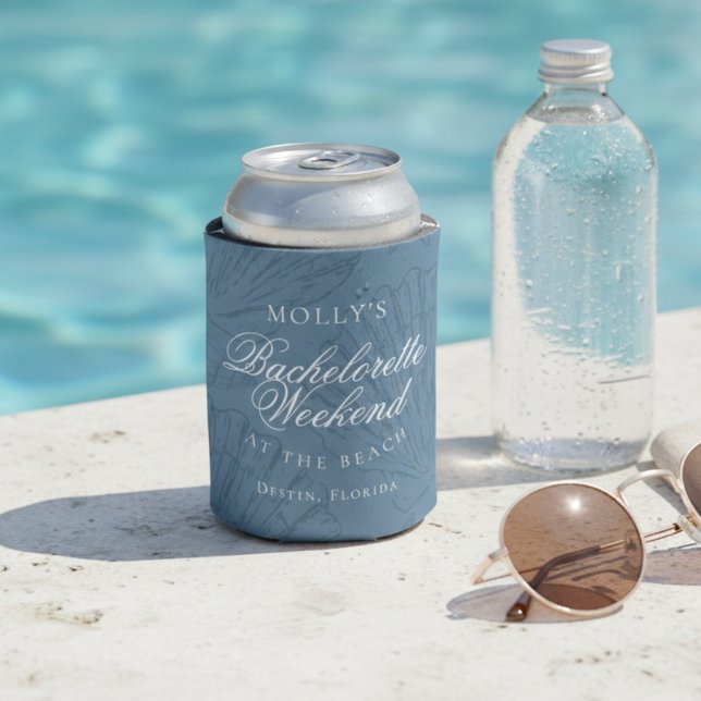 Coastal Blue Seashell Bachelorette Favor Dosenkühler (Coastal Blue Seashell Bachelorette Favor Can Cooler)