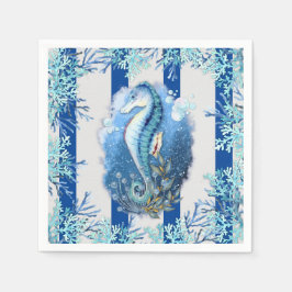 Coastal Blue Seepferd Paper Napkins Serviette