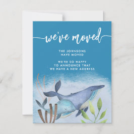 Coastal Blue Whale Nautical New Address Moving Ankündigung