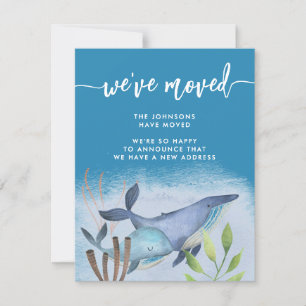 Coastal Blue Whale Nautical New Address Moving Ankündigung