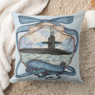 Coastal Blues Submarine Throw Pillow  Kissen