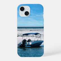 Coastal Boat Wall Art Minimalist Ocean Blue