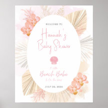 Coastal Boho Girl Babyduschzeichen