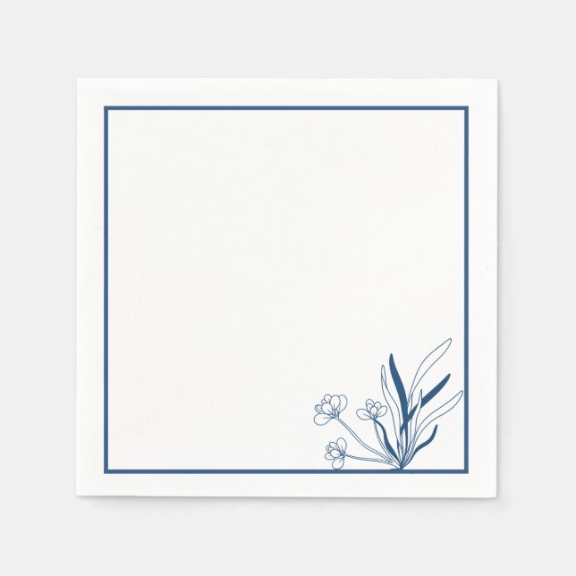 Coastal Botanical | Soft Blue Serviette (Vorderseite)