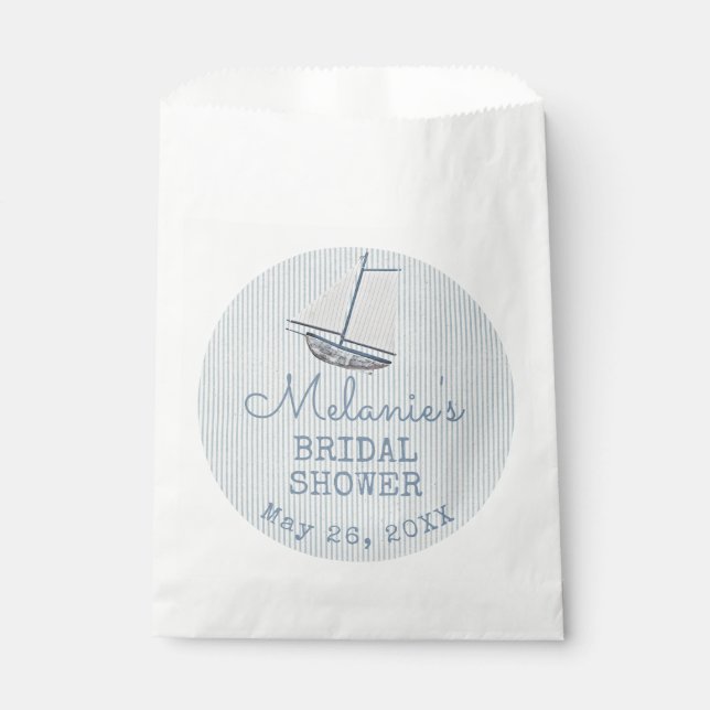 Coastal Bridal Shower Boat Stripe  Geschenktütchen (Vorderseite)