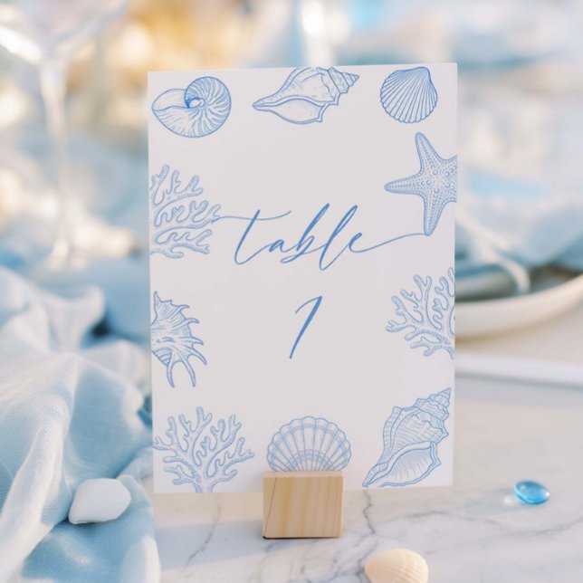Coastal Bridal Shower Table Number  Tischnummer (Von Creator hochgeladen)