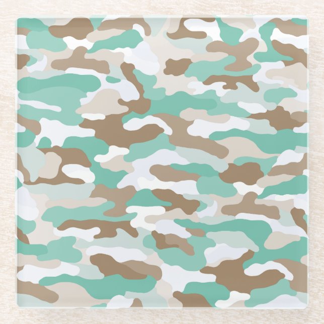 Coastal Camouflage Glasuntersetzer (Vorderseite)