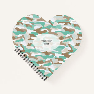 Coastal Camouflage Herz Notizbuch