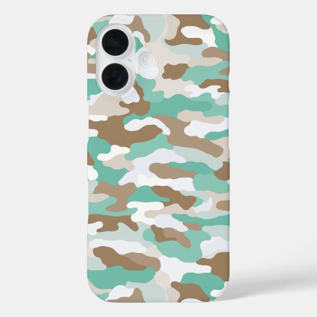 Coastal Camouflage iPhone 16 Hülle (Rückseite)