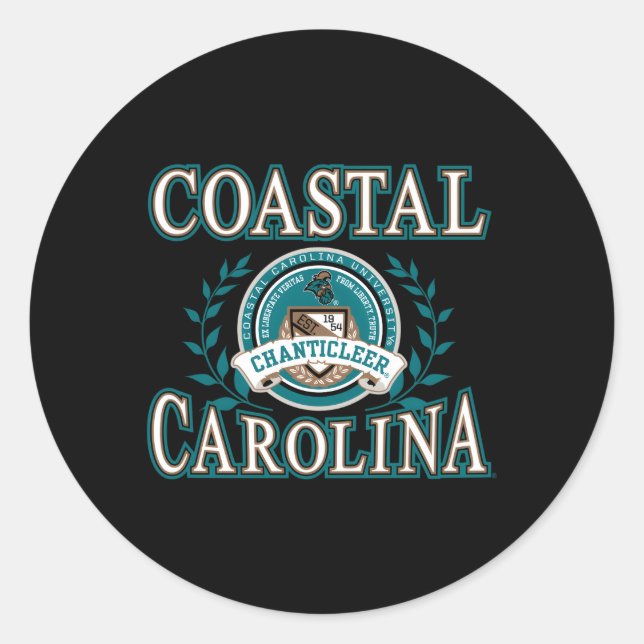 Coastal Carolina Chanticleers Laurels Runder Aufkleber (Vorderseite)