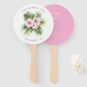 Coastal Chic Beach Club Tropischer Blumen-Fahrplan Fächer