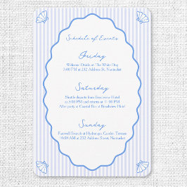 Coastal Chic Blue Hochzeitsprogramm Begleitkarte