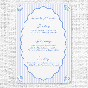 Coastal Chic Blue Hochzeitsprogramm Begleitkarte