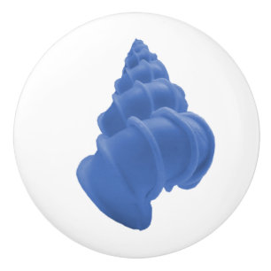 Coastal chic blue pastellel wentletrap seashell keramikknauf