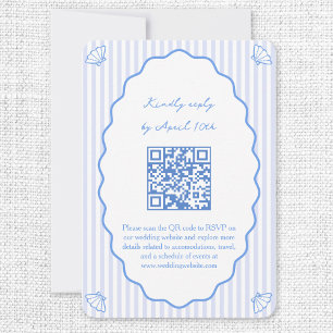 Coastal Chic Blue Site Mariage QR Code RSVP