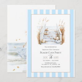 Coastal Chic Fall Beach Club Birthday Party Einladung