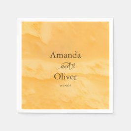 Coastal Chic Golden Sand Türkis Wasser Hochzeit Serviette