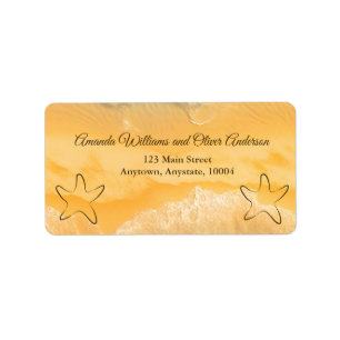 Coastal Chic Golden Sand Türkis Water Wedge L Adressaufkleber