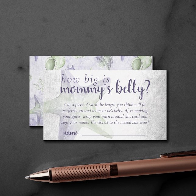 Coastal Chic | Lila Green Starfish Mommys Belly Begleitkarte (Von Creator hochgeladen)