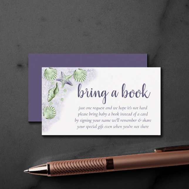 Coastal Chic | Lila und Kalkgrün Buch bringen Begleitkarte (Von Creator hochgeladen)