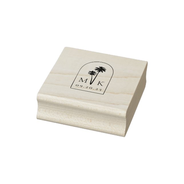 Coastal Chic Minimalistisch Monogram Wedding Gummistempel (Stempel)