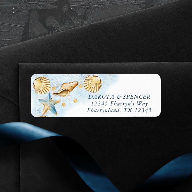 Coastal Chic | Moderne Rücksendeadresse des Korall (Von Creator hochgeladen)