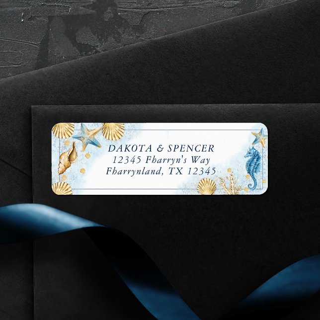 Coastal Chic | Moderne Rücksendeadresse des Korall (Von Creator hochgeladen)