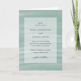 Coastal Chic Mute Green Elegant Hochzeit Einladung