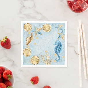 Coastal Chic Party des modernen Korallenriffs Serviette