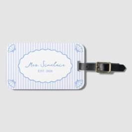 Coastal Chic Personalisiert Blue Honeymoon Mrs. Gepäckanhänger
