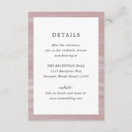 Coastal Chic Pink Elegante Hochzeit Begleitkarte