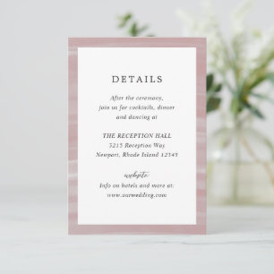 Coastal Chic Pink Elegante Hochzeit Begleitkarte