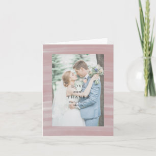 Coastal Chic Pink Elegante Hochzeit Dankeskarte
