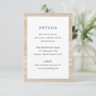 Coastal Chic Sandy Neutral Elegant Hochzeit Begleitkarte