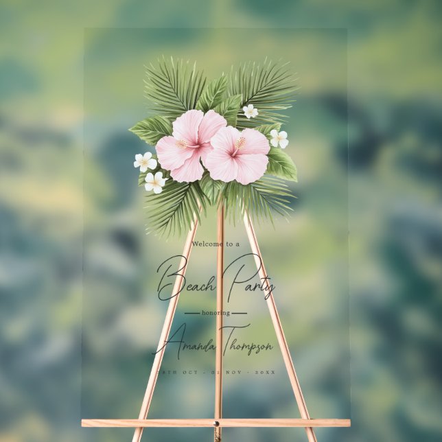 Coastal Chic Transparent Beach Party Welcome Acrylschild (Neutral)