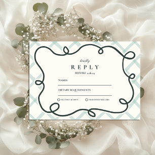 Coastal Chic Wedding RSVP Karte