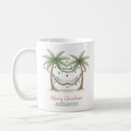 Coastal Christmas Palm Trees With Hammock Kaffeetasse