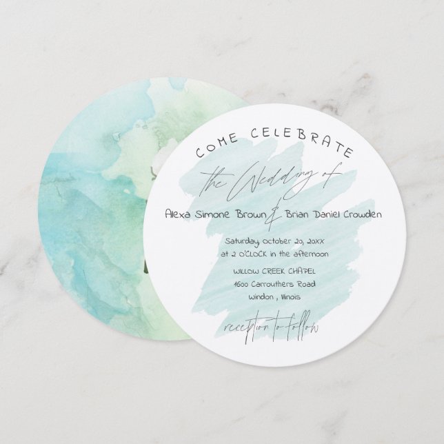 Coastal Cotton mit moderner Typografie Einladung (Vorne/Hinten)