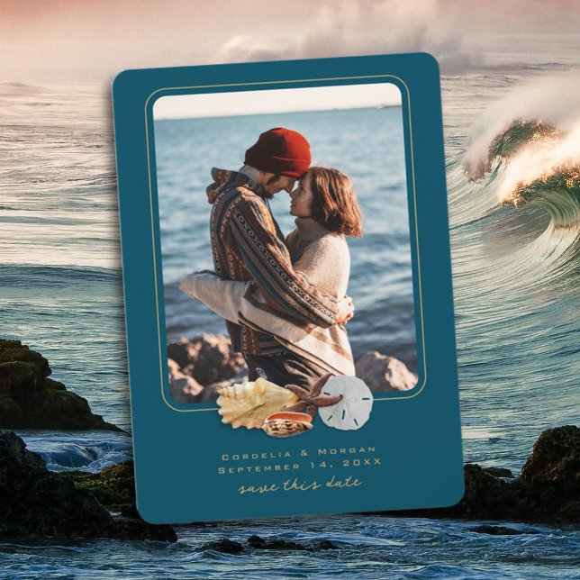 Coastal Couple Foto Speichern Sie die Datumskarten Save The Date (Von Creator hochgeladen)